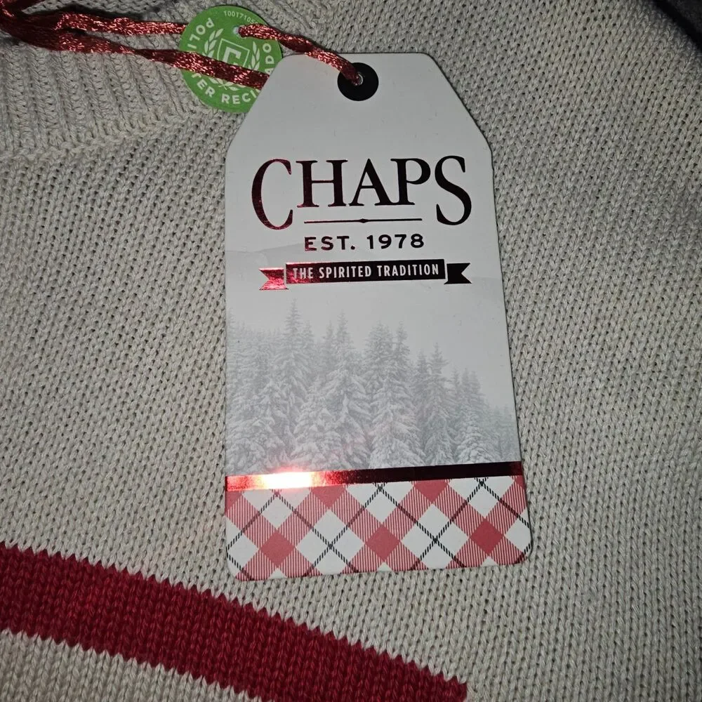 Chaps Men's Cream American Flag Sweater‎ XL